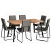 Conjunto Sala de Jantar 6 Cadeiras Parma Carraro Nogal e Preto