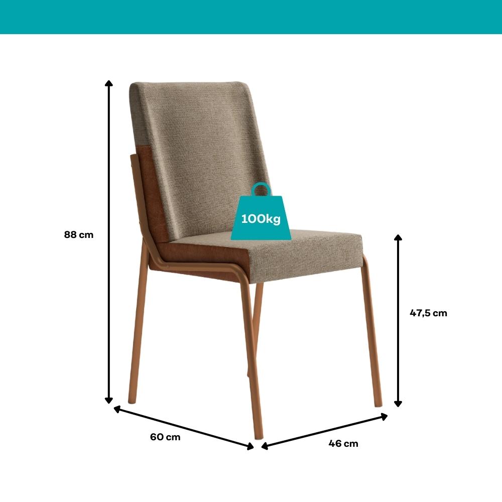 Conjunto Sala de Jantar 6 Cadeiras San Paolo Carraro Petra e Rosê