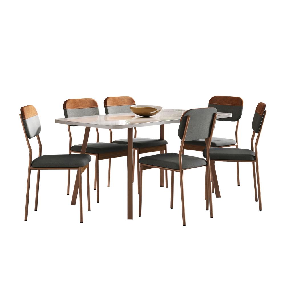 Conjunto Sala de Jantar 6 Cadeiras Sonare Carraro