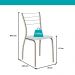 Conjunto Sala de Jantar 6 Cadeiras Valencia Carraro Branco Prata