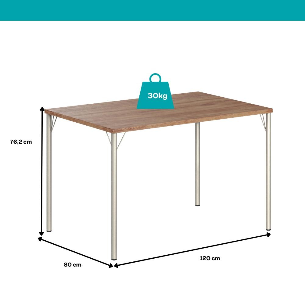 Conjunto Sala de Jantar 6 Cadeiras Valencia Carraro Branco Prata