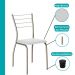 Conjunto Sala de Jantar 6 Cadeiras Valencia Carraro Branco Prata