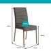 Conjunto Sala de Jantar 6 Cadeiras York Carraro Nogal Rosê