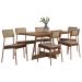 Conjunto Sala de Jantar Filadélfia 6 Cadeiras Carraro Areia/Rose/Nogal