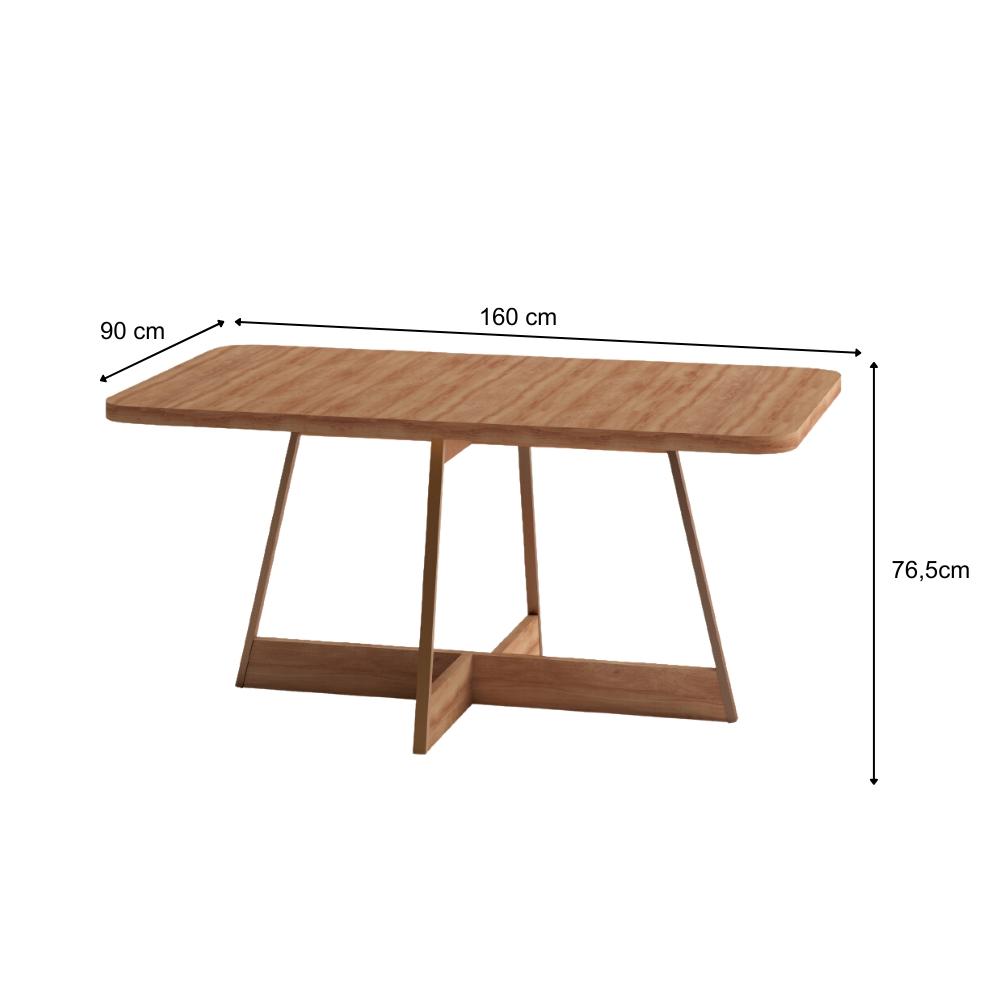 Conjunto Sala de Jantar Filadélfia 6 Cadeiras Carraro Areia/Rose/Nogal