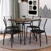 Conjunto Sala de Jantar Fortaleza Preto Mesa e 4 Cadeiras Carraro