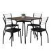 Conjunto Sala de Jantar Fortaleza Preto Mesa e 4 Cadeiras Carraro