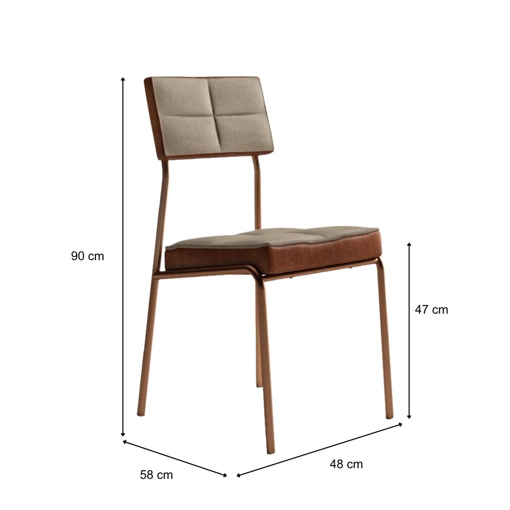 Conjunto Sala de Jantar Loanda 6 Cadeiras Carraro Areia/Rose/Nogal