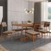 Conjunto Sala de Jantar Loanda 6 Cadeiras Carraro Areia/Rose/Nogal