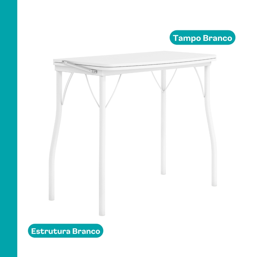 Conjunto Sala de Jantar Palermo Branco Mesa e 2 Banquetas Carraro