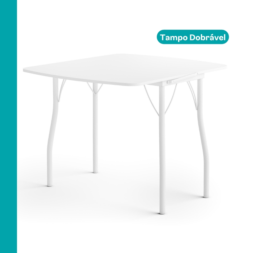 Conjunto Sala de Jantar Palermo Branco Mesa e 2 Banquetas Carraro