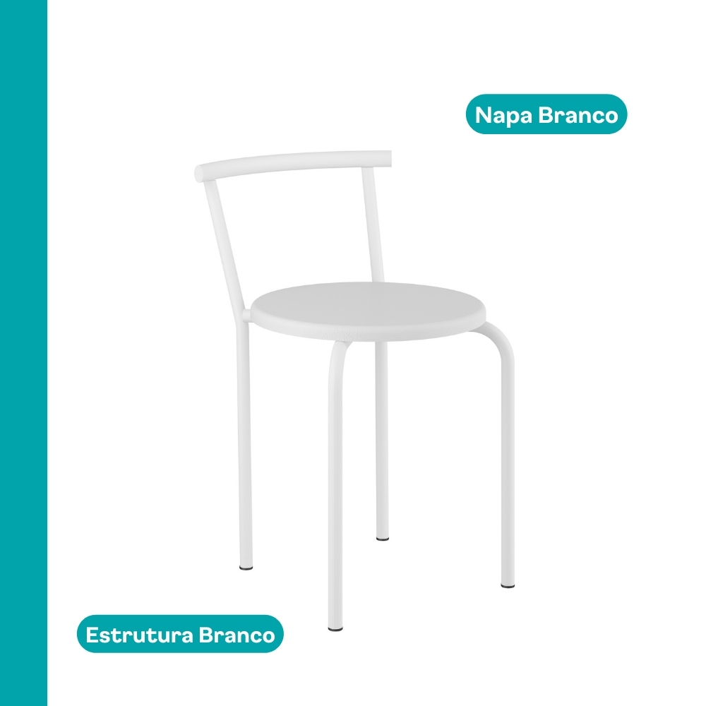 Conjunto Sala de Jantar Palermo Branco Mesa e 2 Banquetas Carraro