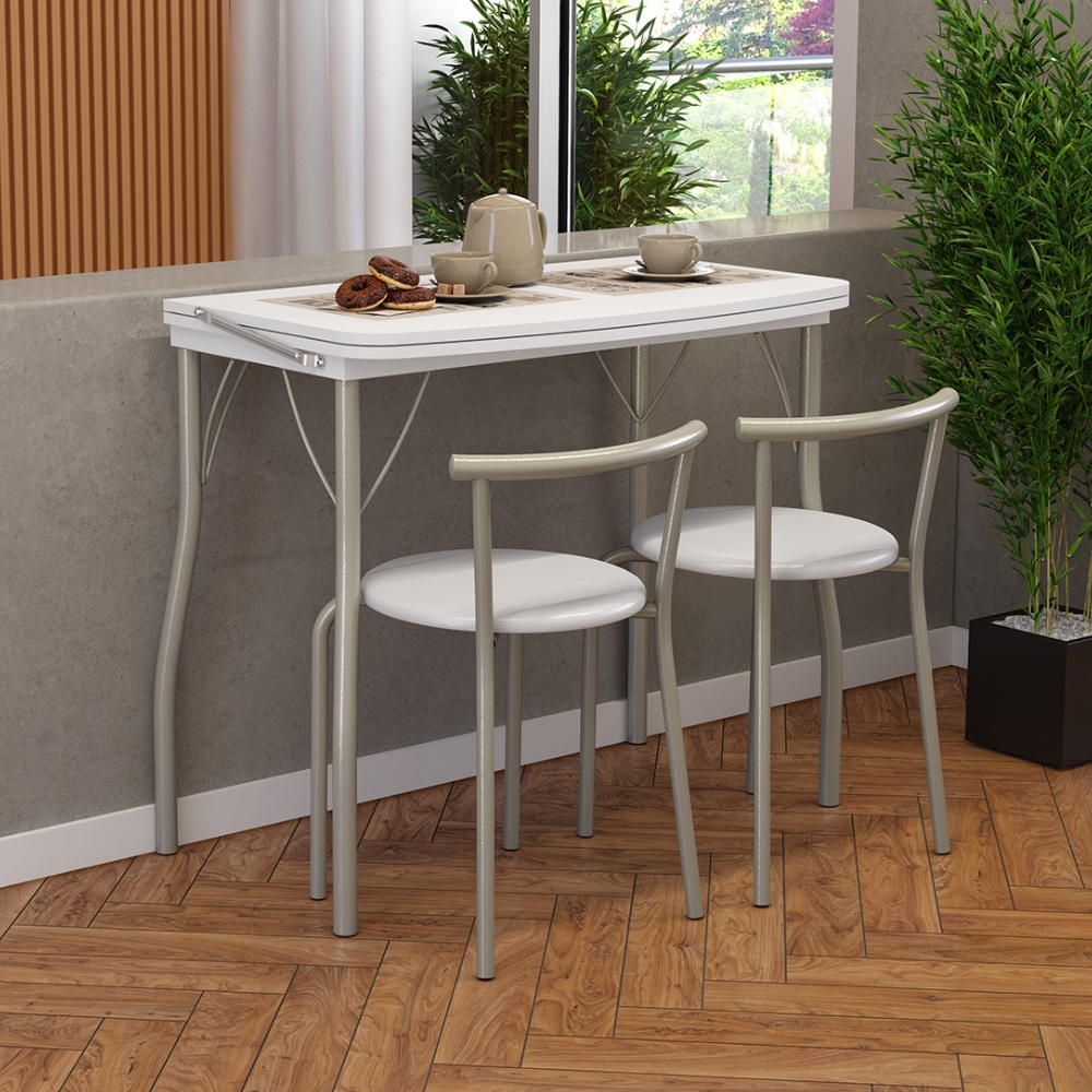 Conjunto Sala de Jantar Palermo com Mesa e 2 Cadeiras 2999 Carraro