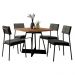 Conjunto Sala de Jantar Sydney 4 Cadeiras Carraro Grafite/Preto/Nogal