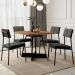 Conjunto Sala de Jantar Sydney 4 Cadeiras Carraro Grafite/Preto/Nogal