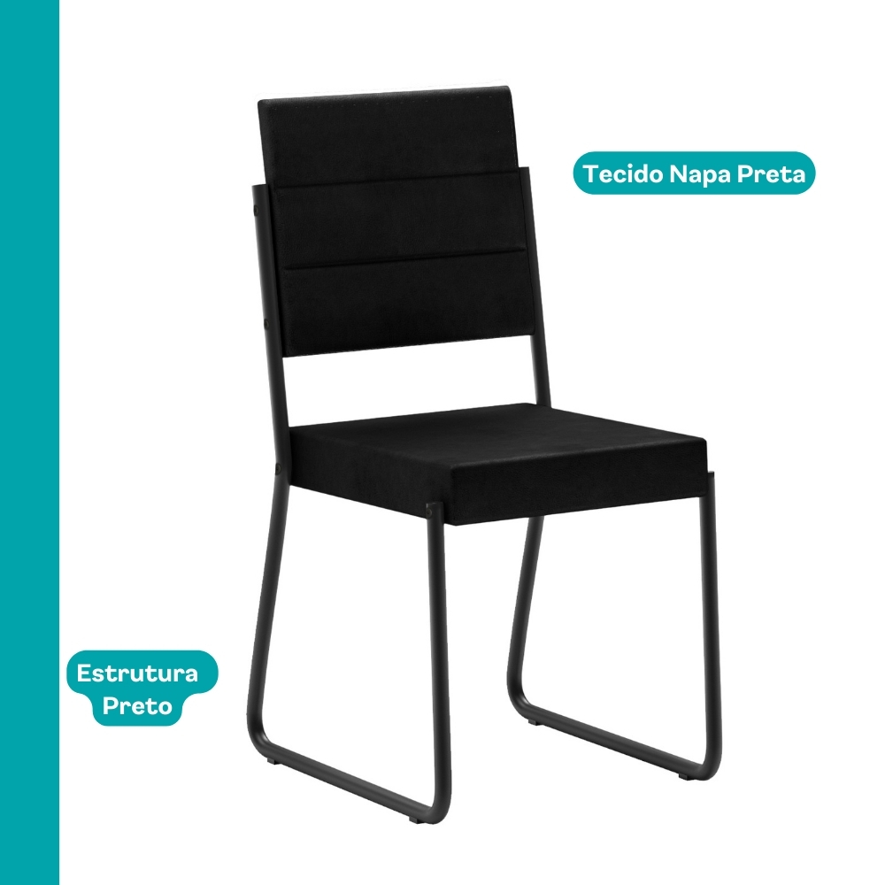 Conjunto Sala de Jantar com Mesa e 6 Cadeiras Fenix Carraro