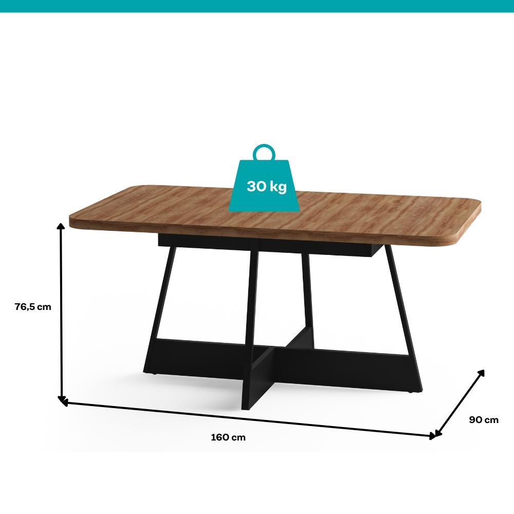 Conjunto de Sala de Jantar 6 Cadeiras Chloe Carraro Nogal Preto