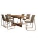 Conjunto de Sala de Jantar 6 Cadeiras Chloe Carraro Nogal Rosê