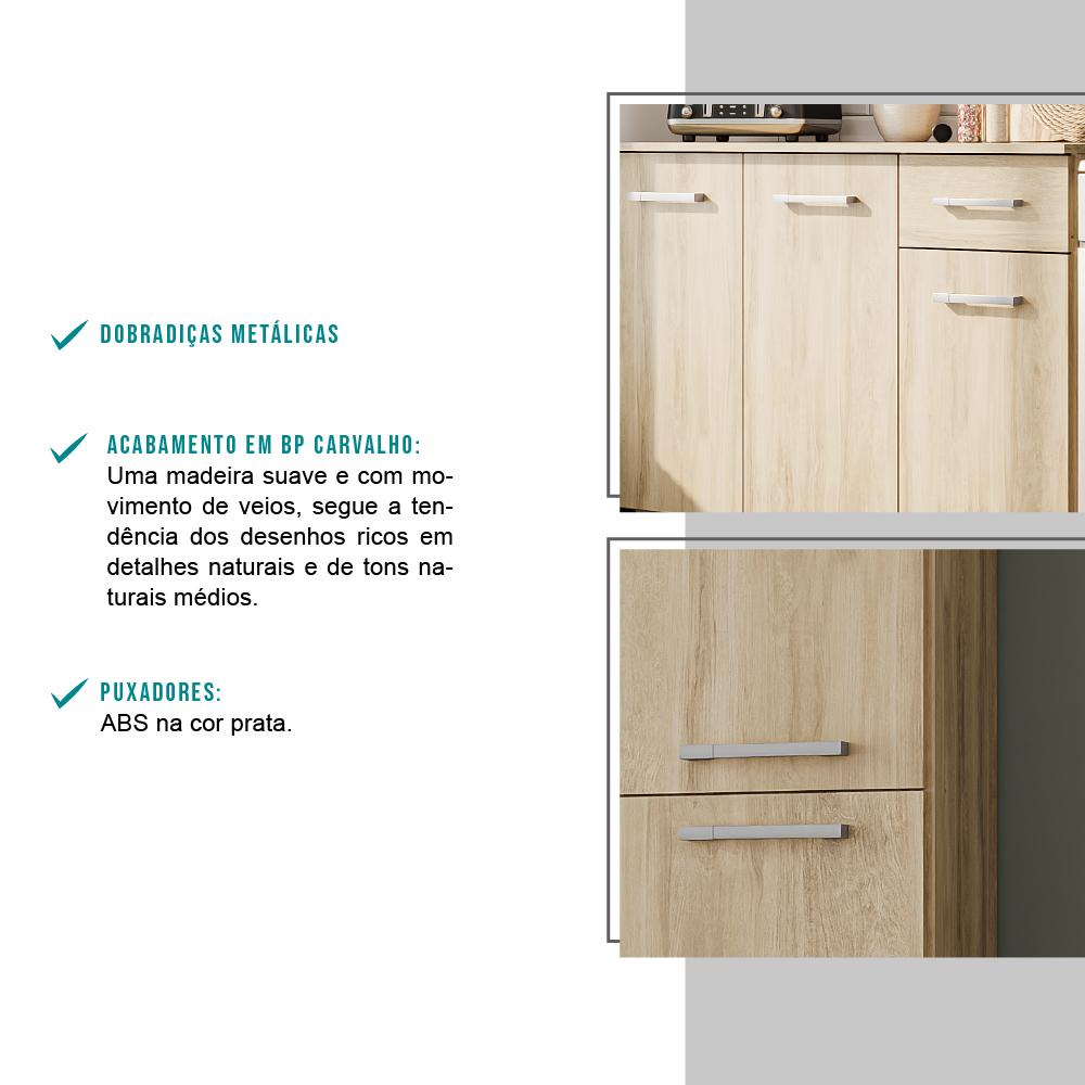 Cozinha Compacta Arizona Classic Carvalho Carraro