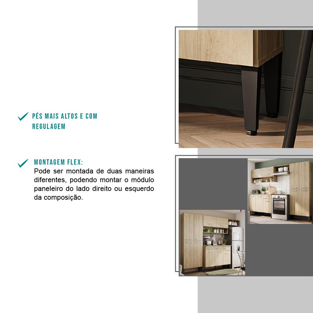 Cozinha Compacta Arizona Classic Carvalho Carraro