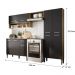 Cozinha Compacta Arizona Classic Com Armário E Balcão Carraro - Carvalho/Preto