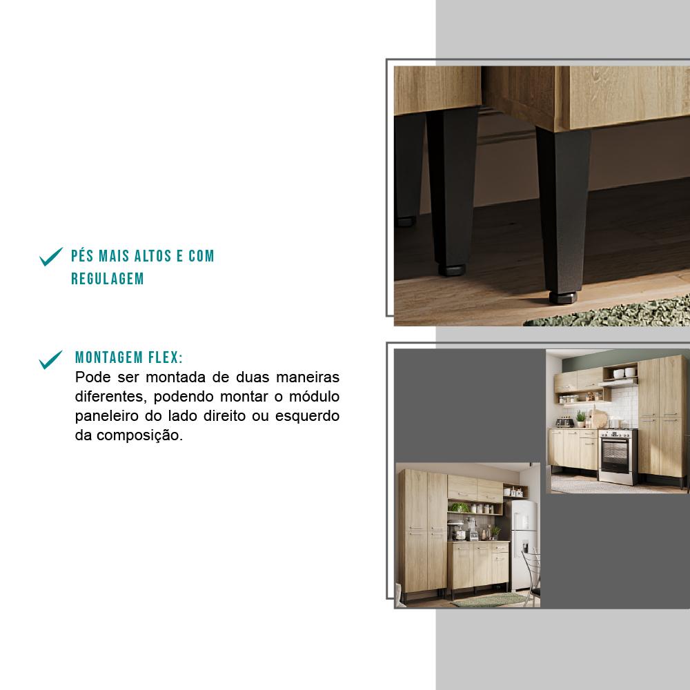 Cozinha Compacta Arizona Glam Carvalho Carraro - Carvalho