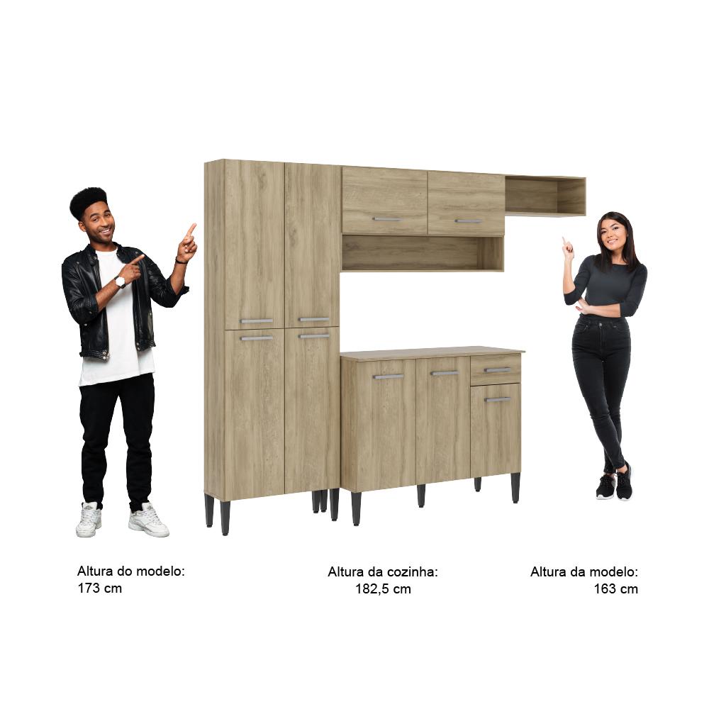 Cozinha Compacta Arizona Glam Carvalho Carraro - Carvalho
