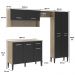 Cozinha Compacta Arizona Glam Carvalho com Preto Carraro