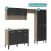 Cozinha Compacta Arizona Glam Carvalho com Preto Carraro