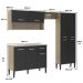 Cozinha Compacta Arizona Glam Carvalho com Preto Carraro