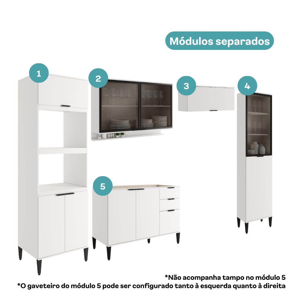 Cozinha Completa Miami Master Carraro Branco