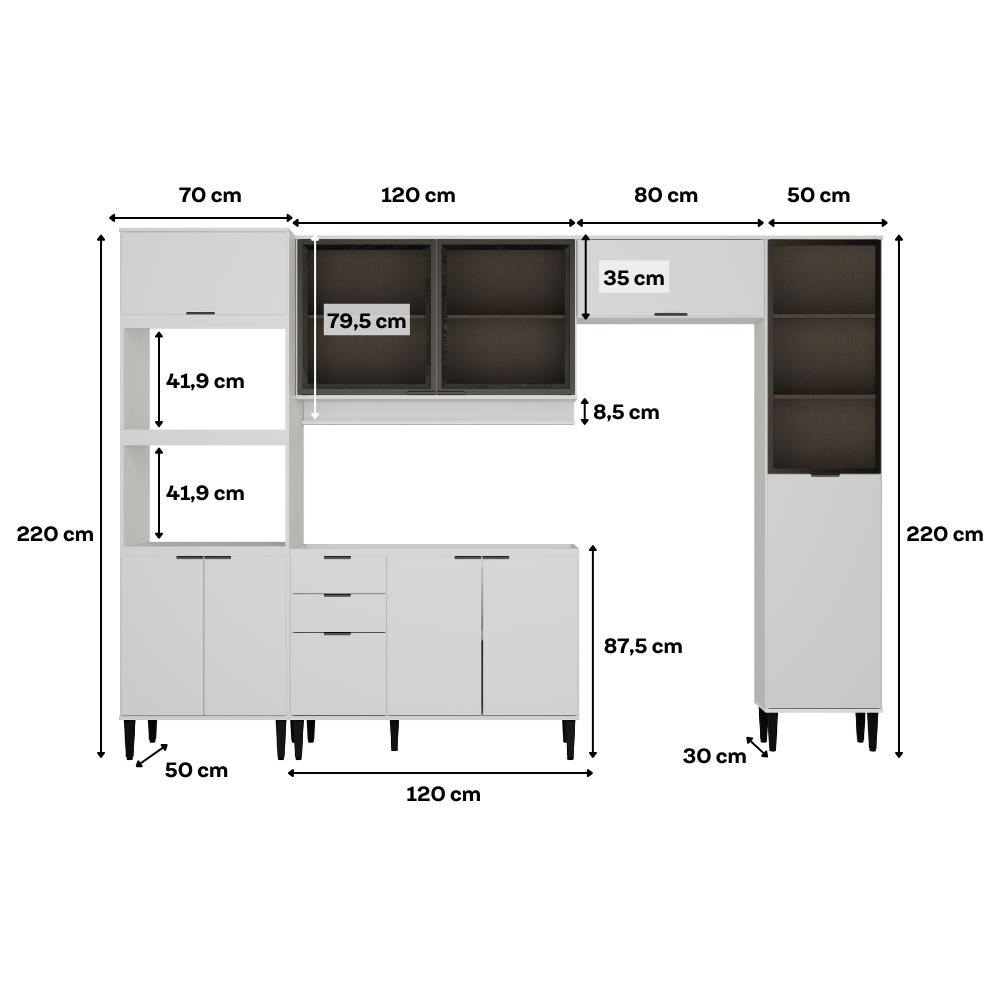Cozinha Completa Miami Master Carraro Branco