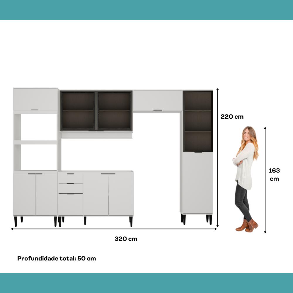 Cozinha Completa Miami Master Carraro Branco