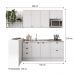 Cozinha Completa Milla Pro 100% MDF Armário e Balcão Branco Carraro