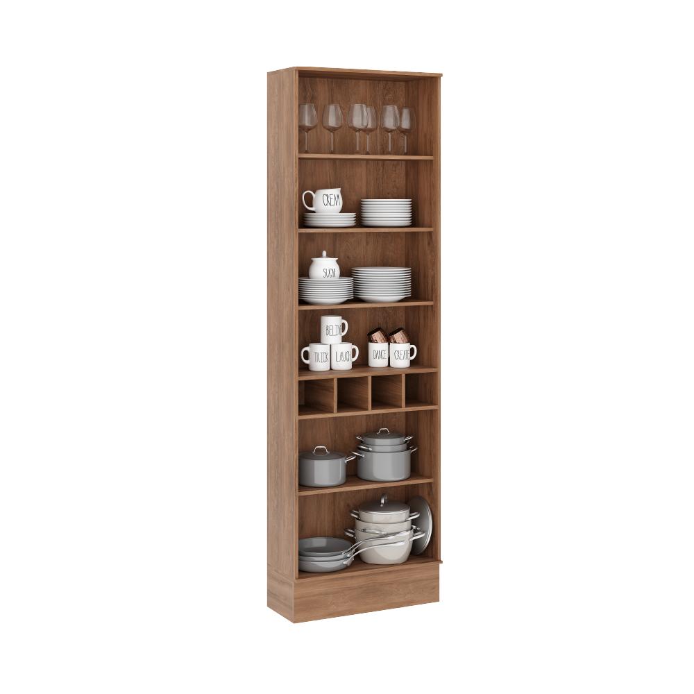 Cristaleira 2 Portas Vidro Milla Nog/Cinza 70cm Carraro