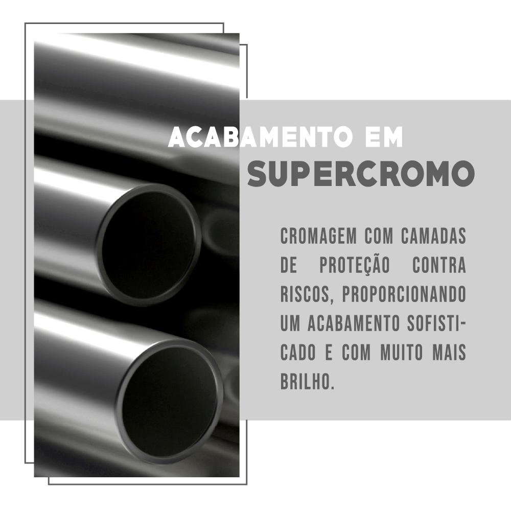 Estante de Nicho Baixa Branca Tubos Cromados Carraro