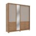 Guarda Roupa Casal 2 Portas 4 Gavetas Madrid Carraro Freijó c/ Avelã