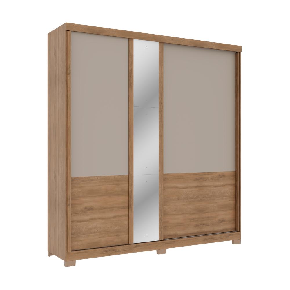 Guarda Roupa Casal 2 Portas 4 Gavetas Madrid Carraro Freijó c/ Avelã