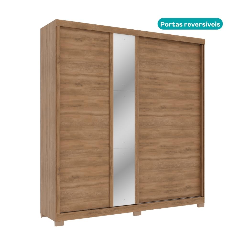 Guarda Roupa Casal 2 Portas 4 Gavetas Madrid Carraro Freijó c/ Avelã