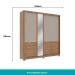 Guarda Roupa Casal 2 Portas 4 Gavetas Madrid Carraro Freijó c/ Avelã