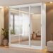 Guarda Roupa Casal 3 Portas 4 Gav Espelho Branco 1144 Carraro