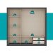 Guarda Roupa Casal 3 Portas Doha 2 Gavetas Carraro Ripado Preto Touch