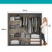 Guarda Roupa Casal 3 Portas Doha 2 Gavetas Carraro Ripado Preto Touch
