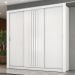 Guarda Roupa Casal 3 Portas Doha Carraro Ripado Branco