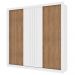 Guarda Roupa Casal 3 Portas Doha Carraro Ripado Branco com Freijó