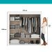 Guarda Roupa Casal 3 Portas Doha Carraro Ripado Branco com Freijó