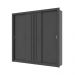 Guarda Roupa Casal 3 Portas Doha Carraro Ripado Preto Touch