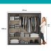 Guarda Roupa Casal 3 Portas Doha Carraro Ripado Preto Touch com Freijó