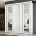 Guarda Roupa Casal 3 Portas Doha Duo Carraro Ripado Branco