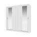 Guarda Roupa Casal 3 Portas Doha Duo Carraro Ripado Branco